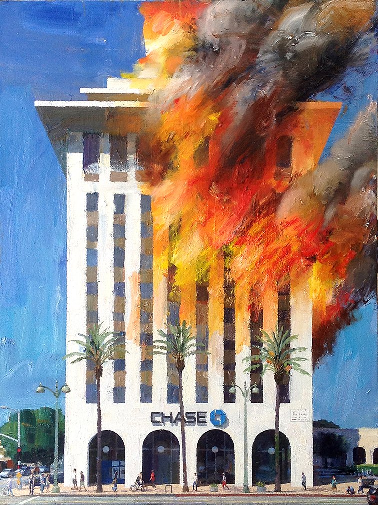 I sell prints of my most popular artworks on Saatchi Art. Here is a link to the Banks in Flames collection saatchiart.com/art-collection…