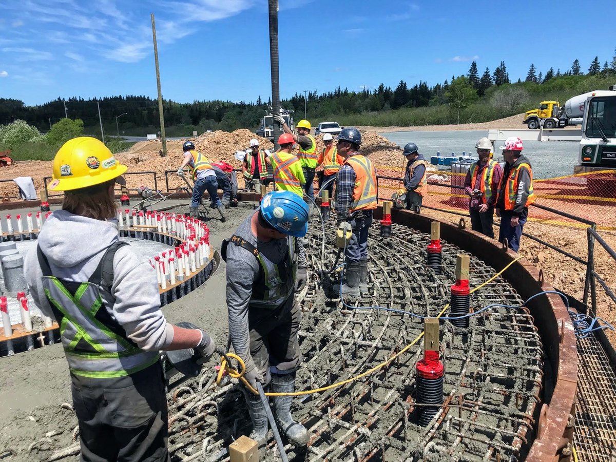 SJEnergy's tweet photo. Concrete forms for the base of #BurchillWind turbines are being poured today to stand up 25+ years of #renewableenergy generation. We are so thankful to have local experts like OSCO to help make it happen! #poweringourfuture https://t.co/T93mMCoH8F