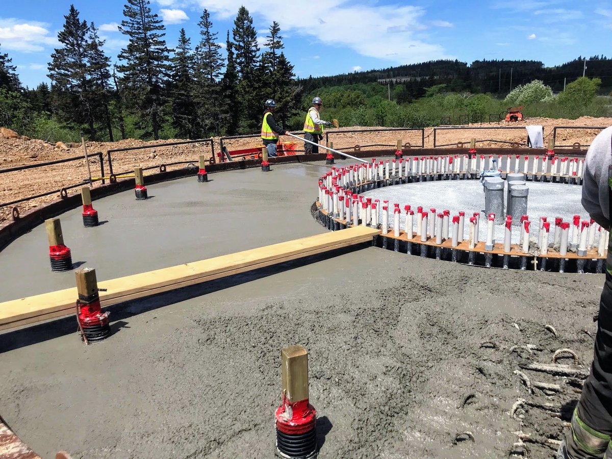 SJEnergy's tweet photo. Concrete forms for the base of #BurchillWind turbines are being poured today to stand up 25+ years of #renewableenergy generation. We are so thankful to have local experts like OSCO to help make it happen! #poweringourfuture https://t.co/T93mMCoH8F