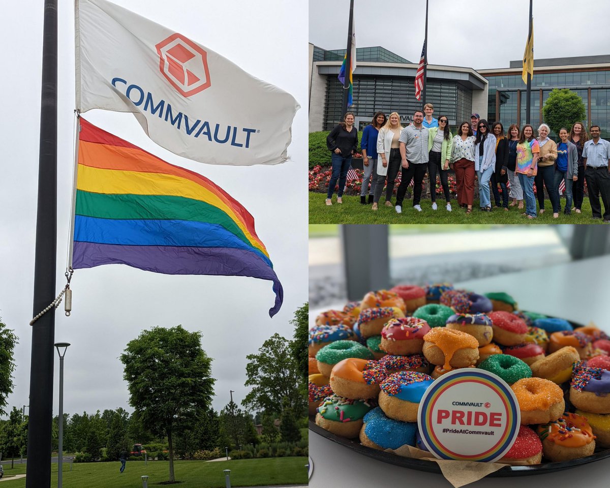 CommvaultLife's tweet photo. Now the #Commvault #PrideMonth Celebrations can officially begin with the raising of the Pride flag at our Tinton Falls HQ
For a personal perspective - check out our PRISM leadership's latest blog #PrideatCommvault #CommvaultLife https://t.co/1HDXUGQJG3 https://t.co/PpMpJeGqYA