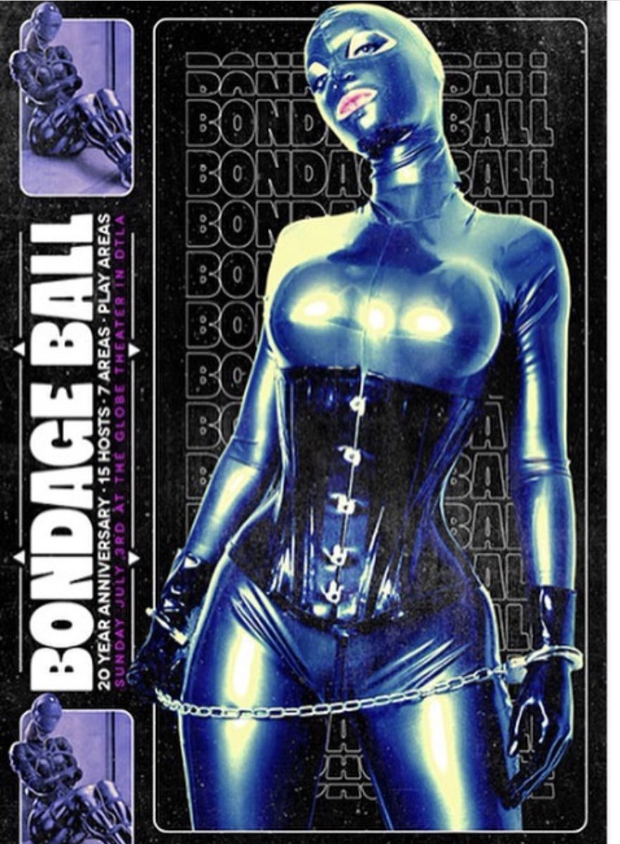 . @bondageball is 7/3 at @globetheatre_la! <a href="/mercystudiola/">Mercy Studio LA</a> hosts play w/ @sirrucifer, <a href="/LadyLethalLove/">Lady Lethal Love</a>, <a href="/elenavladi/">Elena</a>, <a href="/theswitchrose/">Rose of Babalon</a>, furniture by @willysopher. On stage: @thesnowmercy, <a href="/YourMadameRose/">Maxx Rebel (no more Madxme Rose)</a> &amp; LMan. <a href="/Xris_SMack/">Xris SMack!</a> @bettie_bondage, @tommyophotos, <a href="/petprods/">Paula Gallant</a>, &amp; @ricojcxx too