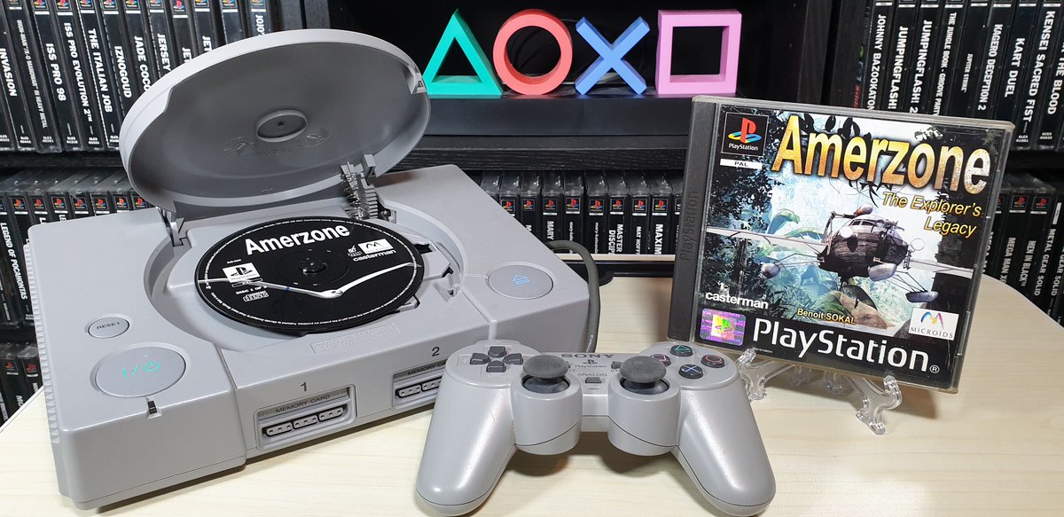 PS1Archive's tweet image. #PS1Archive Another adventure game today! This time, the first person point-and-click, Amerzone. It&apos;s based on one of the Inspector Canardo comics and has you continue the expedition of a mysterious South American dictatorship. #PS1 #PSX #PlayStation #RetroGaming #GamersUnite