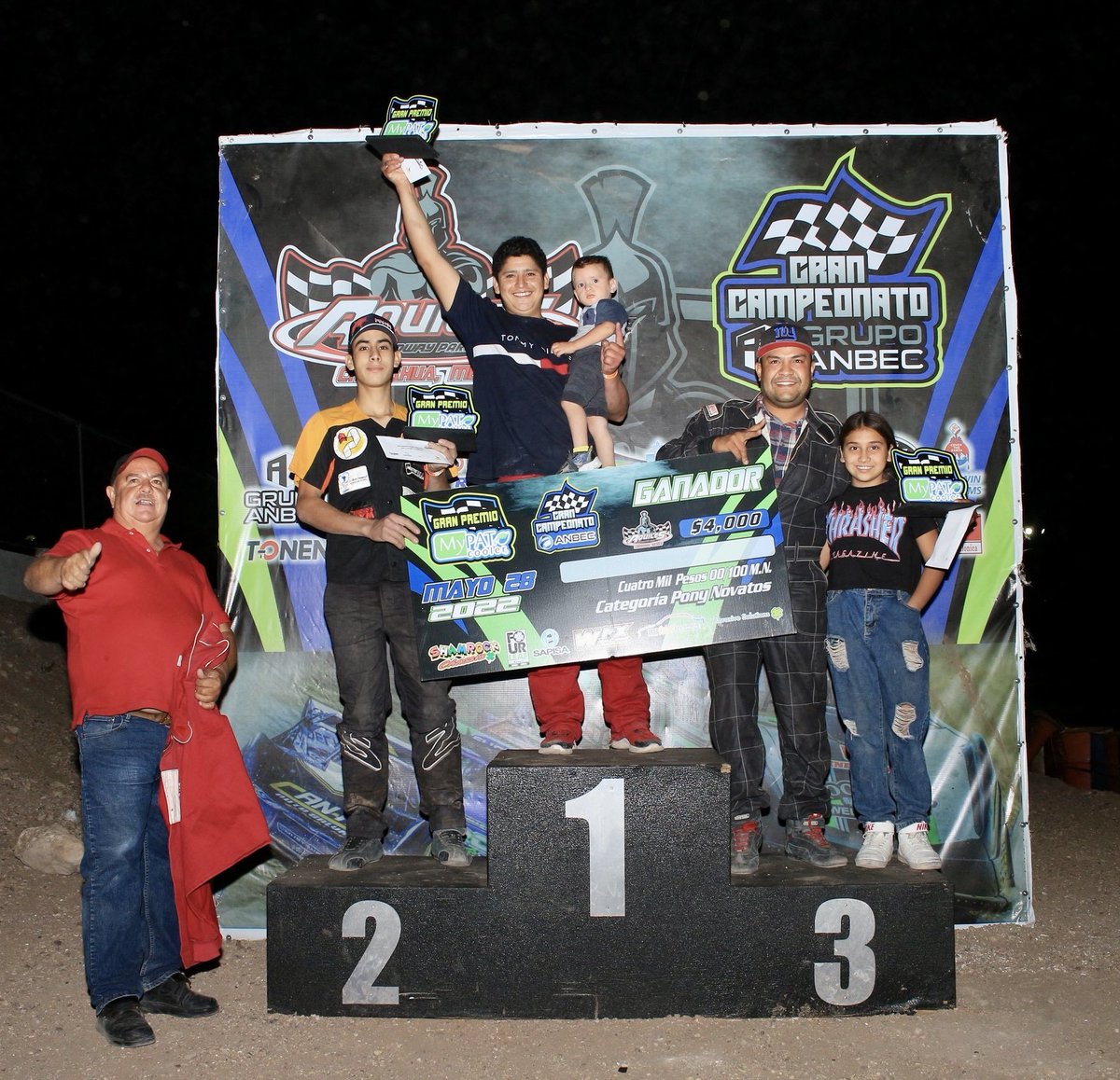 comisionpista's tweet photo. Ganadores fecha 3 de Aquiles Speedway Park en Chihuahua. #ComisiónPista
- Pony Novatos
Aarón Jiménez #11
- Novatos V8
Fernando Tapia #21
- Pony Expertos
Manuel Pérez Jr. #13
- Estándar V8
Federico Pérez #18
- Modificada
Luis Ortega #42
- Libre
Rolando Rodríguez #90R https://t.co/CtEfzGfEdP