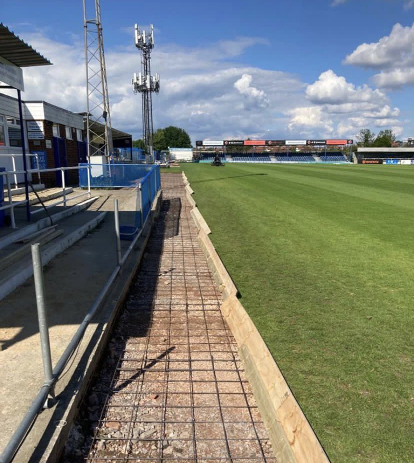 STADIUM UPDATE | Work underway to replace the fencing on the clubhouse side as well prep to extend terracing. New walkways are also being prepared on the main stand side.

A new retail outlet for official club merchandise &amp; a new home for the <a href="/WfcMegastore/">WFCSC Megastore</a> are also in progress.