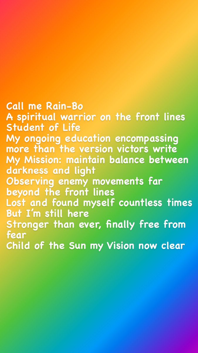 WobbleWolf's tweet photo. 🐺“Rain-Bo”🌈
(a thread)
Happy #PrideMonth Fam!
💟🌈💟
This is a #poem I wrote last year as part of a collaboration with my friend Gina (blackwidowpoet on ig) 
Scroll down for a #spokenword recording of the piece &amp; link to the #allhomo instagram live we did last year 
#LGBTQIA https://t.co/GebCSa5rgE