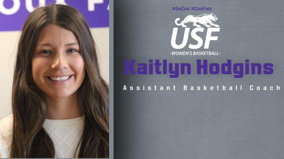 USFCougars_'s tweet photo. Kaitlyn Hodgins named an assistant coach for @USFcougars_wbb in an announcement today.

Story > > > https://t.co/cmTNovGYBu

#GoCoo #CooFam https://t.co/3guRXNEahv