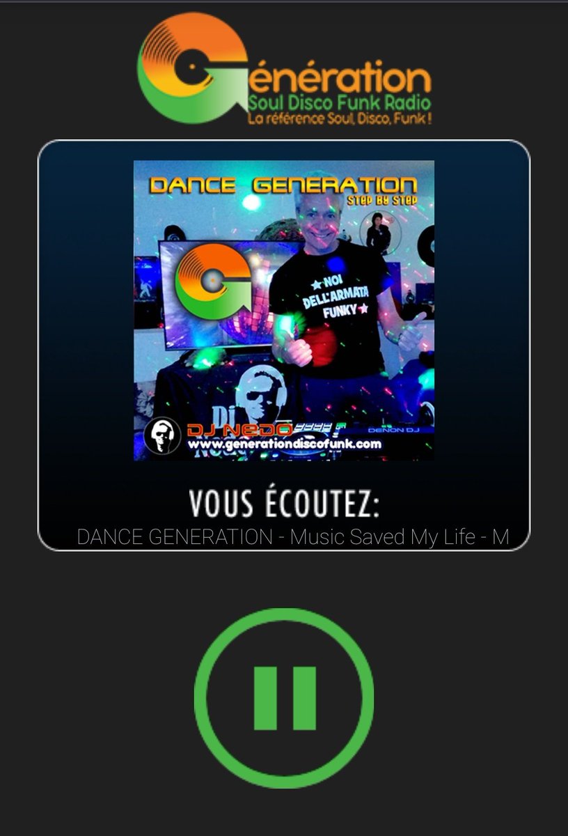 Vær forsigtig Badekar Fisker GÉNÉRATION SOUL DISCO FUNK RADIO on Twitter: "#NowPlaying "DANCE GENERATION  - Music Saved My Life - Mixed By DJ NEDO" sur GENERATION SOUL DISCO FUNK!  Écouter / Listen : https://t.co/zmWQlupdAN https://t.co/pb6tTcMyH8" /