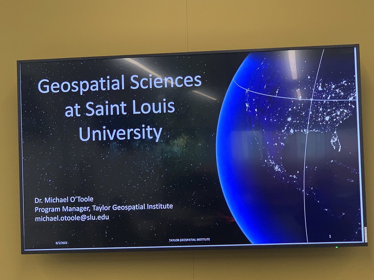 JohnDeWalle's tweet photo. Excited to be back in the campus @SLU_Official with our group of educators from @AfftonSchools &amp; @MehlvilleSD to learn about the work around Geospatial @TaylorGeoSTL. #msdr9 #BeaBilliken https://t.co/mmkgjQjZ2C