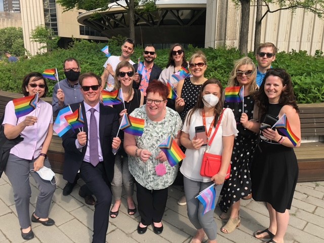FP Canada staff kicking off Pride Month activities at the Toronto City Hall flag-raising ceremony. #PrideMonth2022
