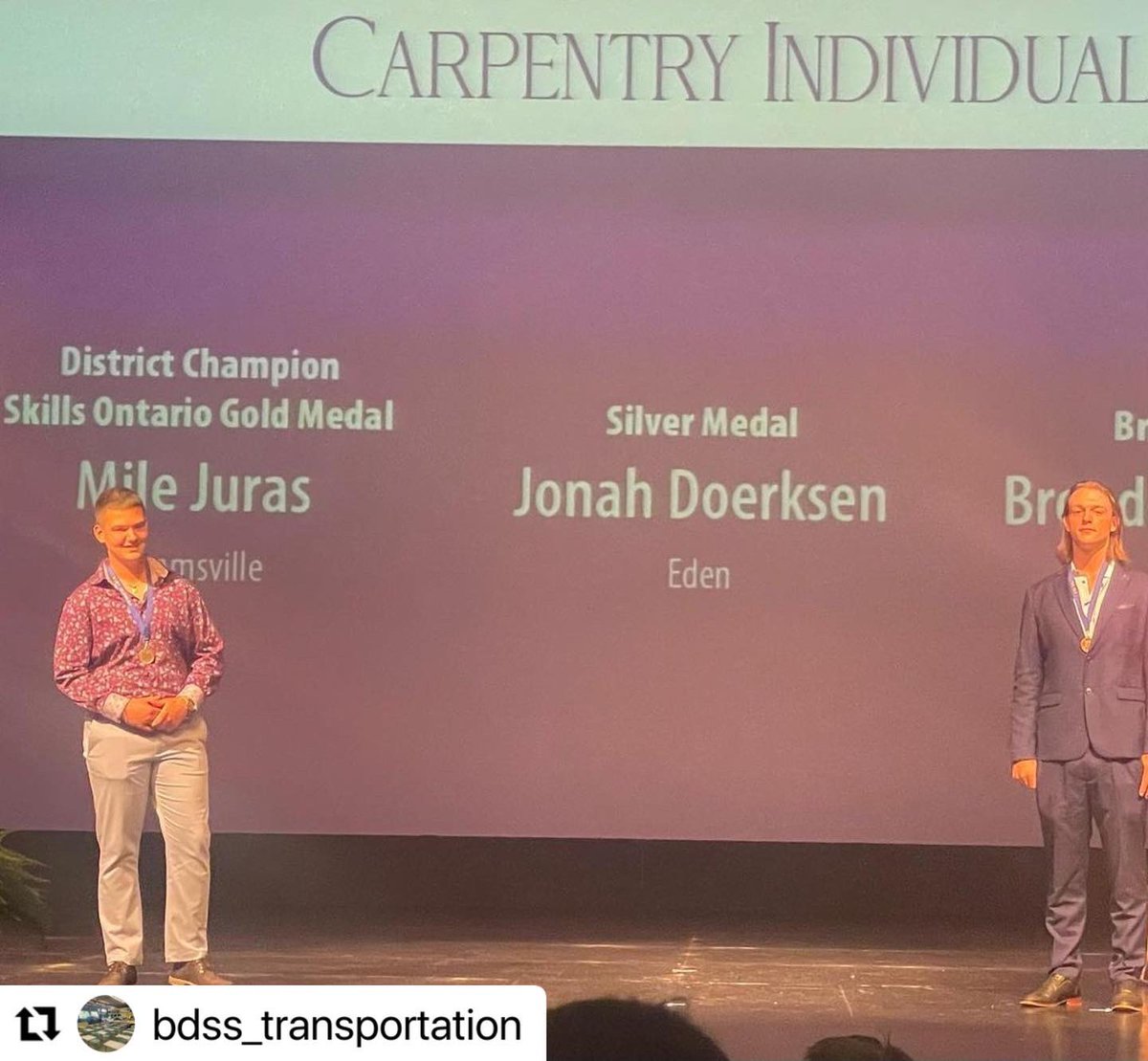 BDSSBucs's tweet photo. Awards ceremony last night for @dsbn Skills/Excellence in Education Awards. Congratulations again to Eric Hribljan, Mike Juras and Houston Davis for all your accomplishments in the Skills Competitions this year. @DsbnTechnology @skillsontario #dsbnskills https://t.co/Hedfi4R3He