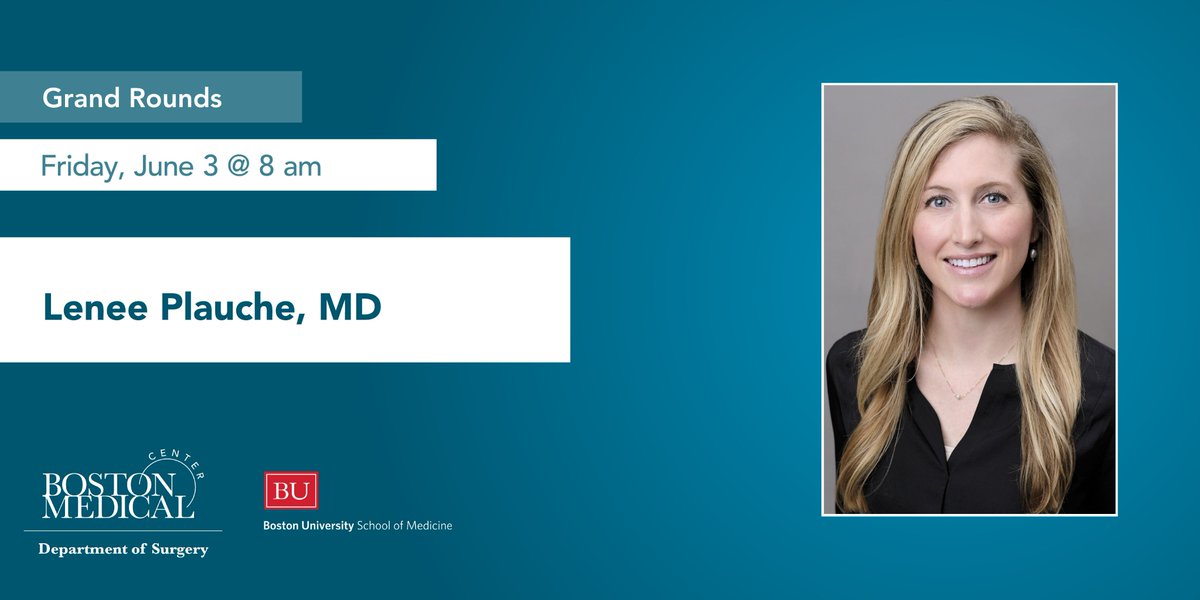 BMC Surgery (@bmcsurgery) on Twitter photo We're looking forward to Surgery Grand Rounds this Friday and to <a href="/The_BMC/">Boston Medical Center</a> Chief Resident Dr. Lenee Plauche's talk on "The Balance of Bread & Bullets: The Burden of Armed Conflict on the Non-combatant.” @lplauche <a href="/TsengJennifer/">Jennifer F Tseng MD MPH</a>
Zoom ▶️ Surgery@bu.edu We're looking forward to Surgery Grand Rounds this Friday and to <a href="/The_BMC/">Boston Medical Center</a> Chief Resident Dr. Lenee Plauche's talk on "The Balance of Bread & Bullets: The Burden of Armed Conflict on the Non-combatant.” @lplauche <a href="/TsengJennifer/">Jennifer F Tseng MD MPH</a>
Zoom ▶️ Surgery@bu.edu
