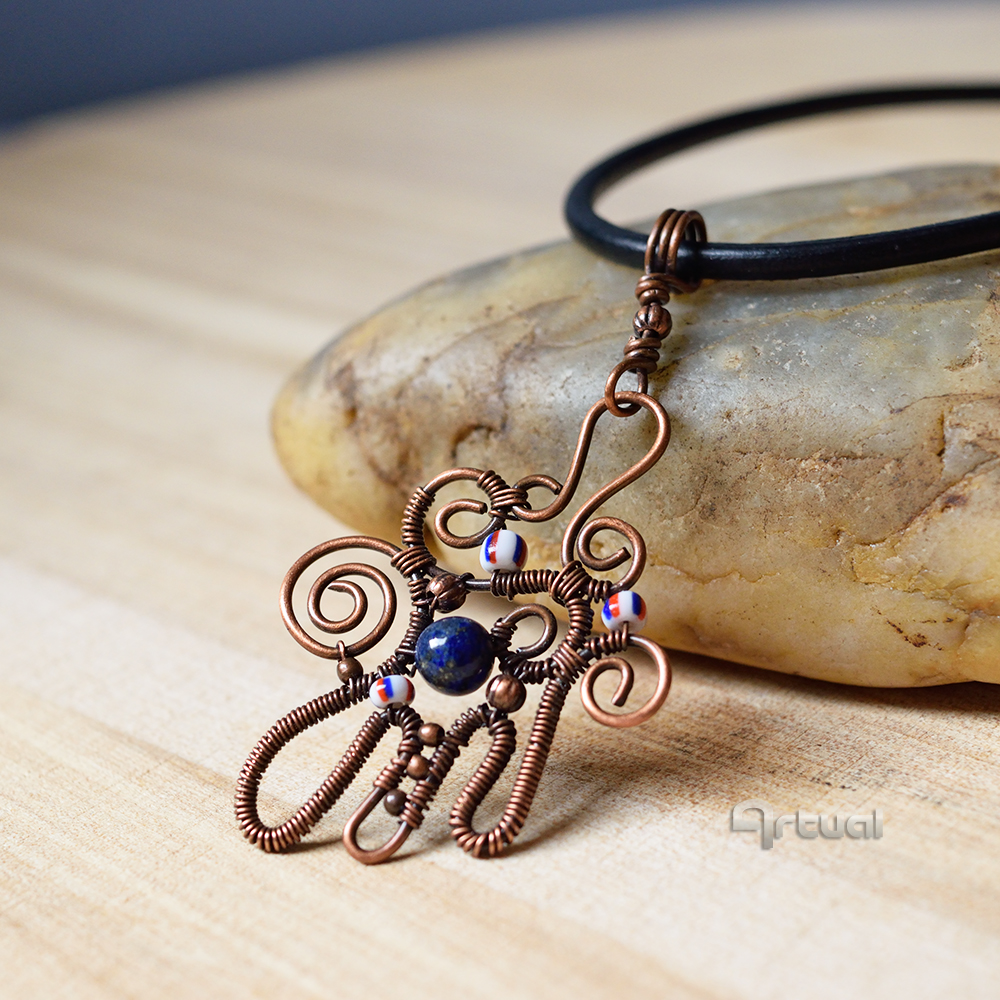 One of a kind wire wrapped pendant with Lapis lazuli and colorful beads 
artpal.com/artualdesign?i…

#jewelry #pendant #necklace #wirejewelry  #gift #lapislazuli #handmadejewelry #fashion #fashionjewelry #bohojewelry #ethnic #jewelryshop #jewelryseller #copperjewelry #freeshipping