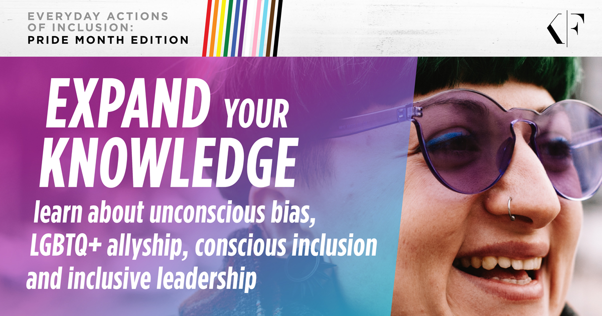 Korn_Ferry's tweet photo. This #PrideMonth, challenge yourself. Expand your knowledge. Stay curious. #BeMoreInclusive. https://t.co/bHLot7kNhM
