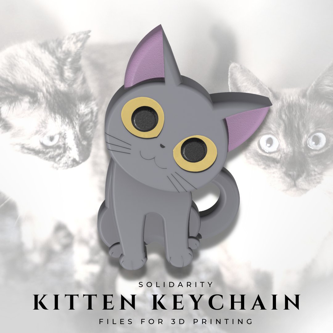 Kitten keychain with the logo of "Gats de Barri" animal shelter.
Designed and printed for the animal shelter whose sale will serve to raise funds for the felines.
Designed with <a href="/Shapr3D/">Shapr3D</a> 
You can download it for free:
cults3d.com/es/modelo-3d/a…

#3ddesign #animalshelter <a href="/Cults3D/">Cults.</a>