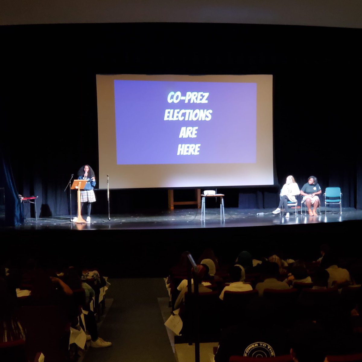 NotreDameOCSB's tweet photo. Next Years Co-Prez Speeches were a huge success today!! Student voting will be tomorrow in homeroom! All 3 candidates gave excellent, motivating and inspiring speeches!! #ThisisND #CoPrez #ocsb 🦅 https://t.co/nN1m1KJbu6