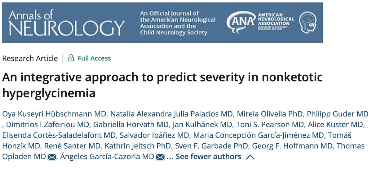 AGarciaCazorla's tweet photo. Nonketotic hyperglycinemia is a rare #neurometabolic disorder with a clinical spectrum ranging from epileptic encephalopathy to psychiatric disorders. We provide a multiparametric approach to predict disease severity. #INTD @Metab_ERN @SJDbarcelona_es 
https://t.co/1Bfr1Q8uma https://t.co/O9cajIw6ES