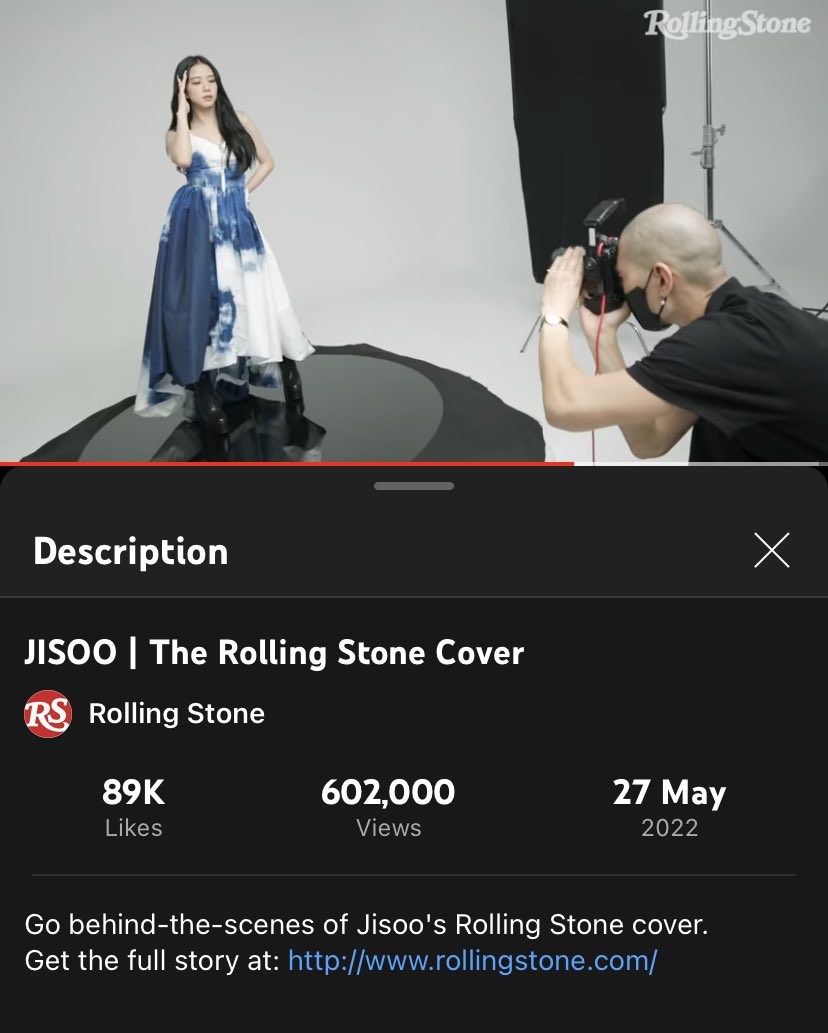 JichuDiorMuse's tweet photo. “JISOO | The Rolling Stone Cover” has surpassed 602K views and 89K likes on @youtube, becoming #1 BP member with the most viewed and liked RS youtube video!

🔗: https://t.co/FDVNugRBSJ https://t.co/fn1U0Rrw0v