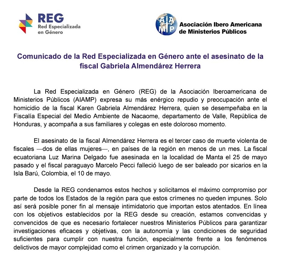 REGAiamp's tweet photo. Compartimos también el comunicado de repudio frente a estos hechos aprobado en la reunión plenaria de la REG el pasado lunes 30 de mayo https://t.co/R1zzJrFTvw