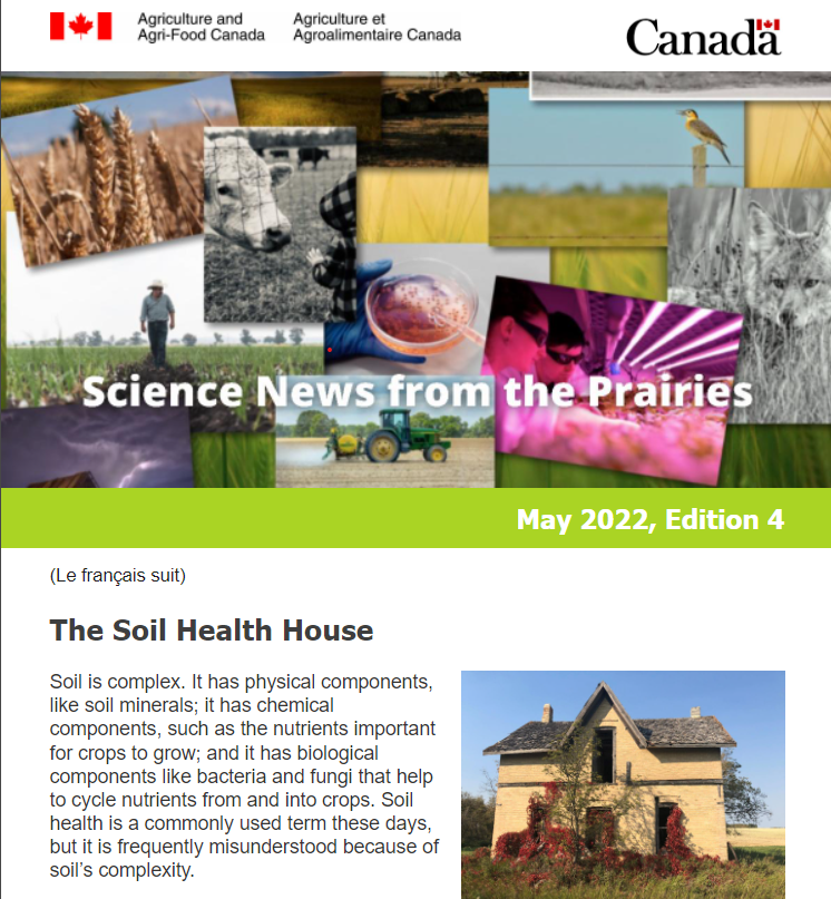 Check out this month's edition of Science News from the Prairies newsletter. Thanks to <a href="/Steve_Crittende/">Steve_Crittenden</a> for sharing his insight on #SoilHealth 
<a href="/AAFC_Canada/">AAFC Canada</a> 
Check out the full newsletter here: conta.cc/38yL752