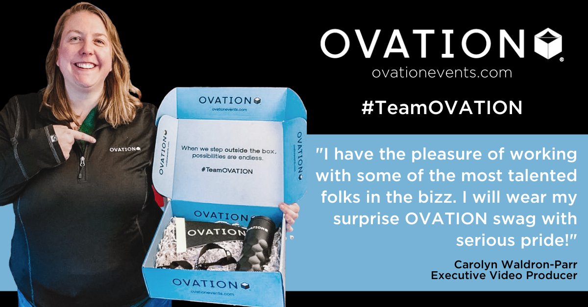 OvationEventsUS's tweet image. We have the hardest working team that constantly strives to be the best for our clients. #TeamOVATION received a box filled with goodies as a way to say thanks for their efforts. A huge thanks to Carolyn Waldron-Parr for sharing this picture with hers!