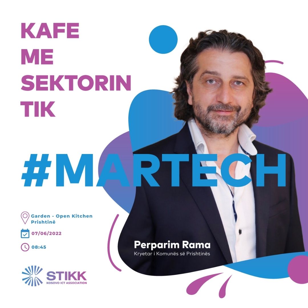 STIKK_KS's tweet photo. 🚀 E nisim të martën sëbashku në #MARTECH, një hapsirë ekskluzive bashkëbisedimi 🗣 midis anëtarëve të STIKK dhe të ftuarve nga fusha të ndryshme publike ose private.

Në MARTECH-un e parë i ftuar special, i pari i Prishtinës, @perparim_rama . https://t.co/5z2BaEzBCU