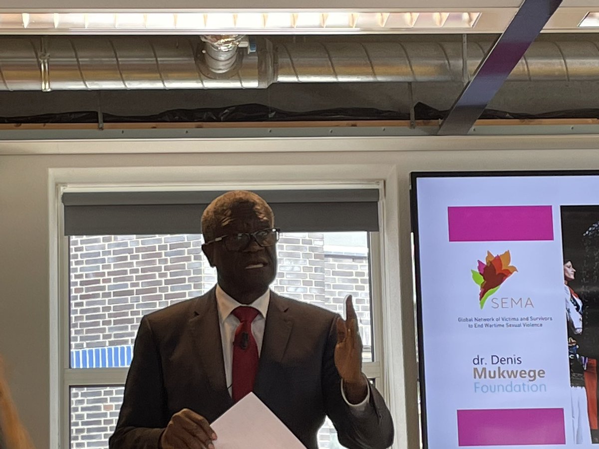 EwelinaUO's tweet photo. ‘We live in a world where if a woman is raped, she is blamed for it… this leads to stigmatisation and isolation’ @DenisMukwege @MukwegeFound #CRSV #rapeinwar #PSVI https://t.co/cV8BVEKmiz
