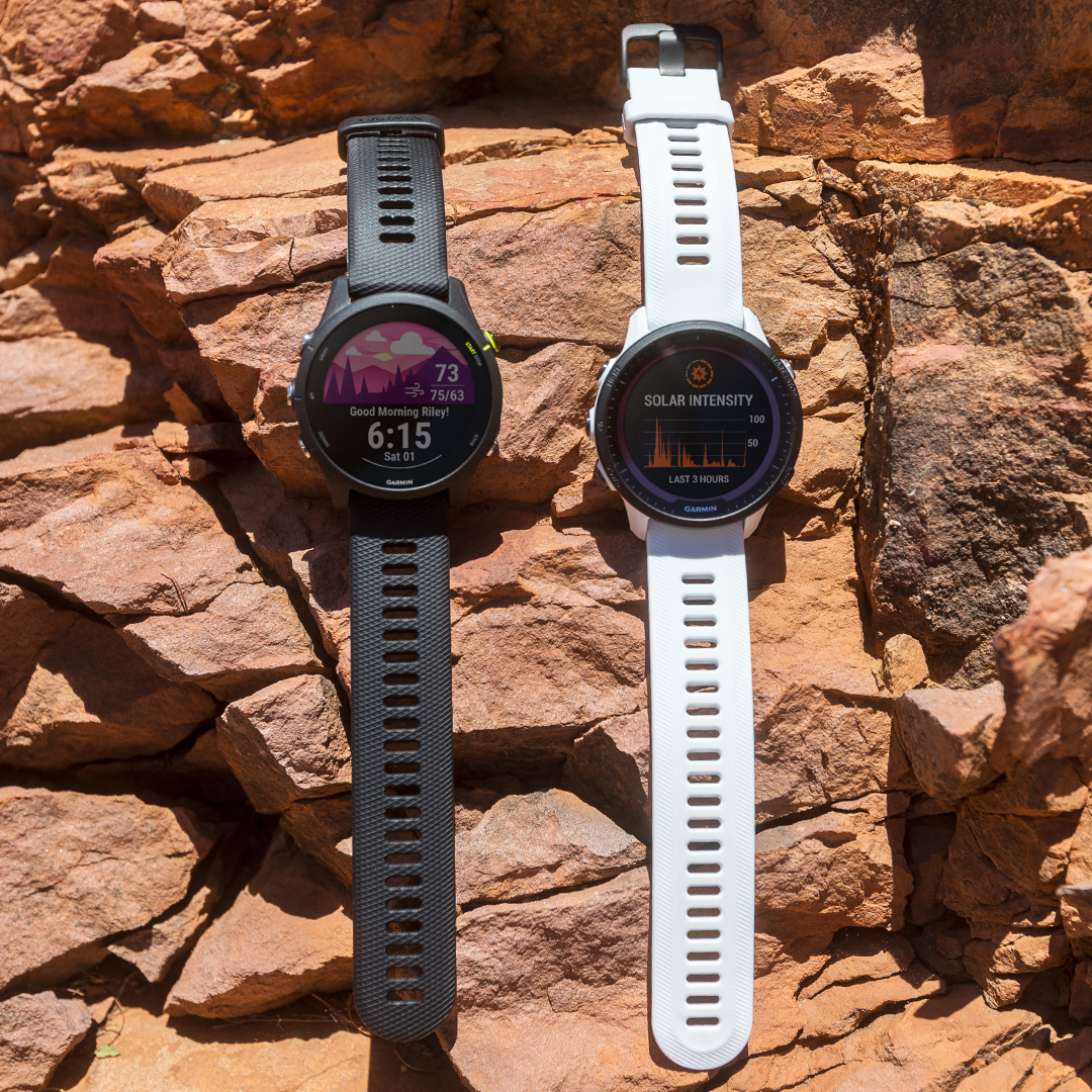 Garmin's tweet photo. You’ve been waiting. The day is finally here. 

Introducing the #Forerunner955 Solar and #Forerunner255. The greatest running smartwatches on the planet, just in time for #GlobalRunningDay: https://t.co/pe6FyRxqbp https://t.co/g6dBu6TxnK