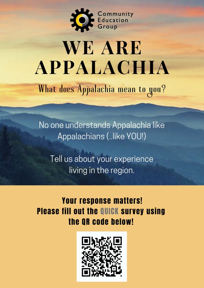 RHSPNetwork's tweet photo. If you aren't sure who among your friends or family was born, raised, from, or living in Appalachia, share anyway! Our project is only as good as the input we receive. YOU MATTER. Appalachia matters. 

Click here for the survey: https://t.co/ifGuJCEaHF https://t.co/ZYS4makrAc