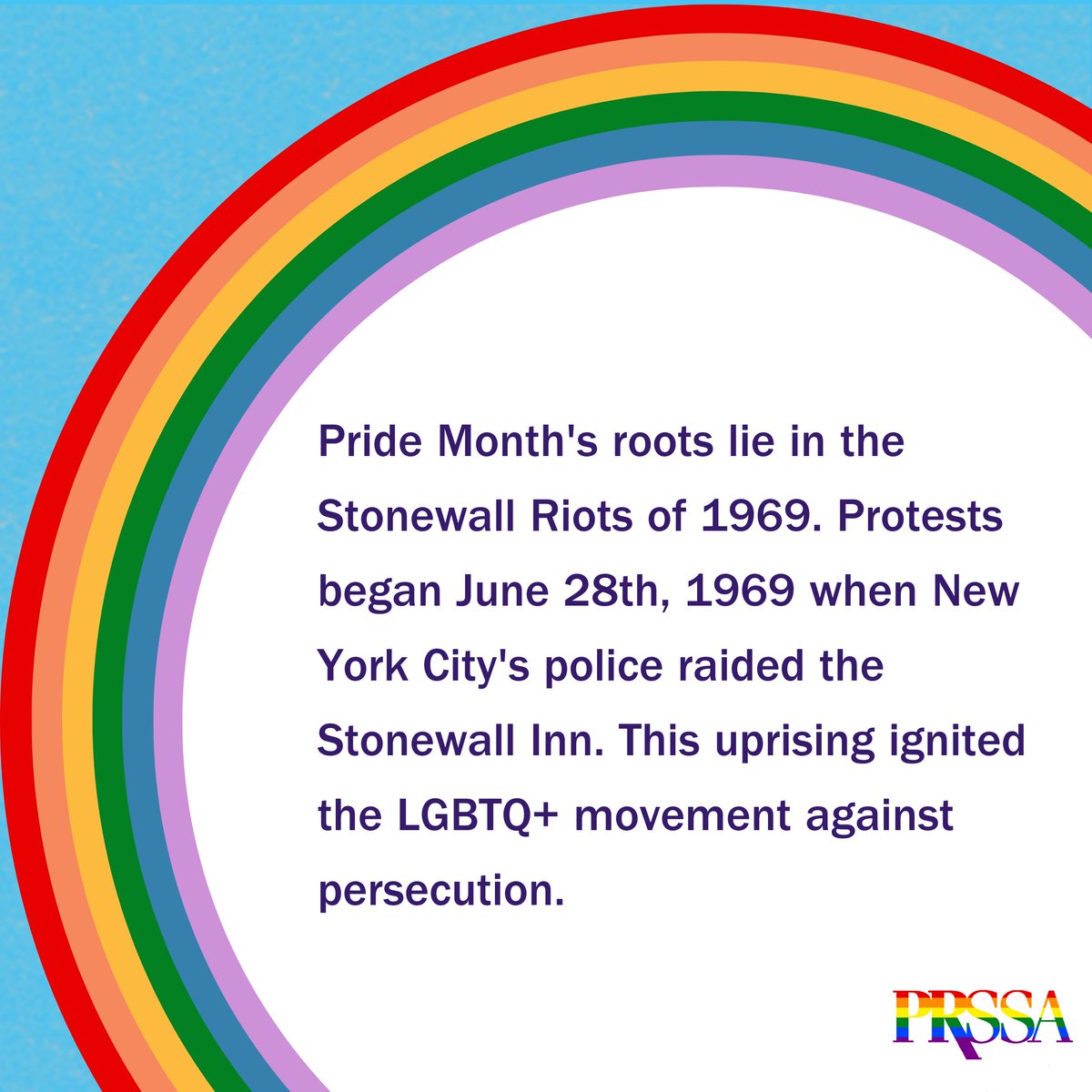 prssaofficial's tweet photo. Happy Pride Month! 🎉 This month we come together to celebrate all LGBTQ+ communications students and professionals––your experiences and contributions make our community extraordinary. 🏳️‍🌈 #PRideMonth https://t.co/jN2D6bOXpr