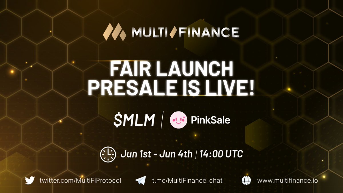 MultiFiProtocol's tweet image. 📣 MultiFinance Protoco $MLM FAIR LAUNCH PRESALE IS LIVE!!!

💵  Soft Cap: 200 BNB
✅ Audited / KYC by CYBERSCOPE  
✅CMC Listed
 💵Fee: 0% buy/sell on PINKSALE

📍Join Now At PinkSale: pinksale.finance/launchpad/0x55…

‼️This is a fair launch presale. No minimum or maximum contribution.
