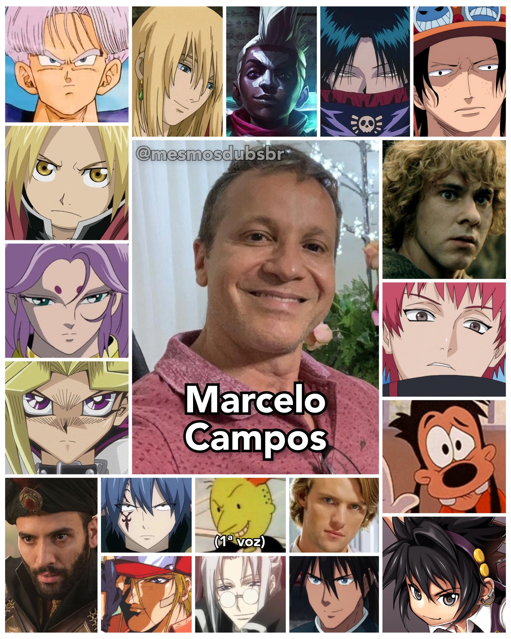 Personagens Com os Mesmos Dubladores! on X: - Marcelo Campos