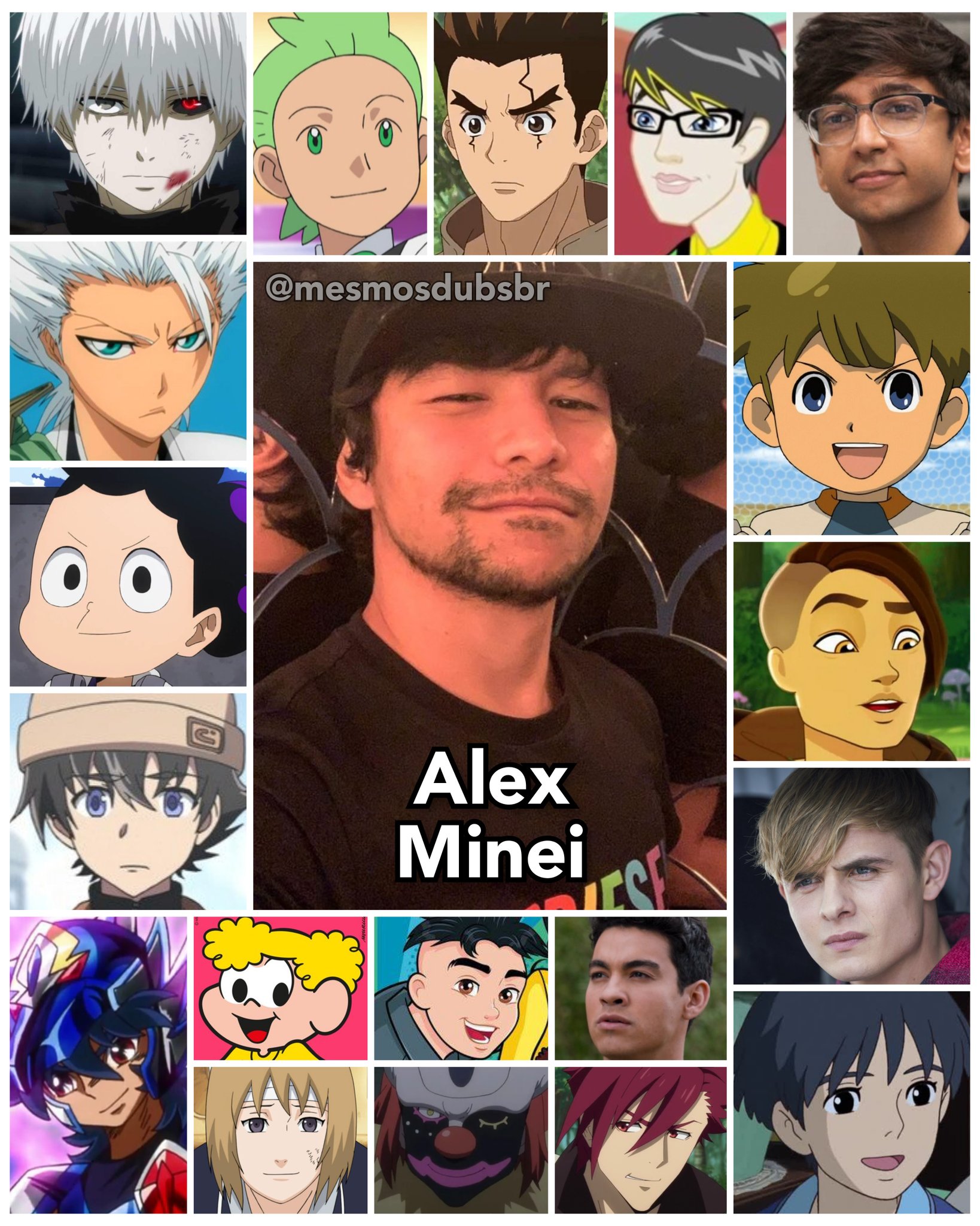 Personagens Com os Mesmos Dubladores! on X: - Alex Minei, dublador do Ken  Kaneki em Tokyo Ghoul, Toshiro Hitsugaya em Bleach, Mineta em My Hero  Academia, e Yukiteru Amano em Mirai Nikki!