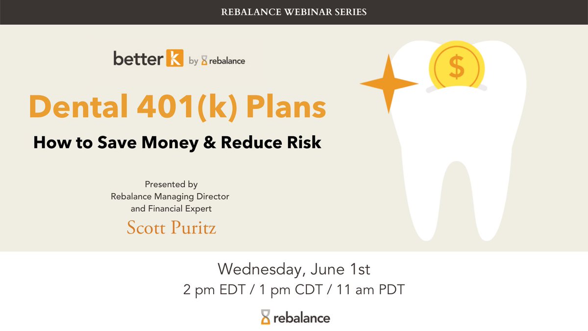 ScottPuritz's tweet photo. Dentists, be sure to join us today at 2pm ET. Earn a FREE CE credit in this CE course that is designed to help dental practice owners implement and manage a best-of-breed 401(k) plan.

Register below.

https://t.co/4nFBzmpShU https://t.co/VUlQfuDTmr
