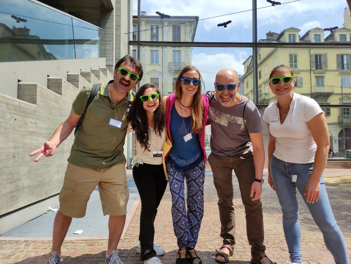 CosrLab's tweet photo. We @CosrLab were very happy to attend #SCTurin22 - so many insightful talks and discussions in a truly interdisciplinary environment #research #meeting #SingleCell #omics PS: In the picture we are wearing @seqWell glasses 😎 https://t.co/PJ0Yx64kw6