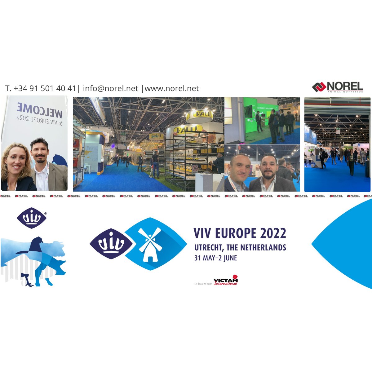 📢Thousands of production farms form the world's well-known supply chain! Discover the technologies that improved the production of animal feed in #VIVEurope2022. Norel team is in Utrecht, the Netherlands from 31 May to 2 June. We are there. Let's chat!💬
<a href="/VIVworldwide/">VIV worldwide</a>