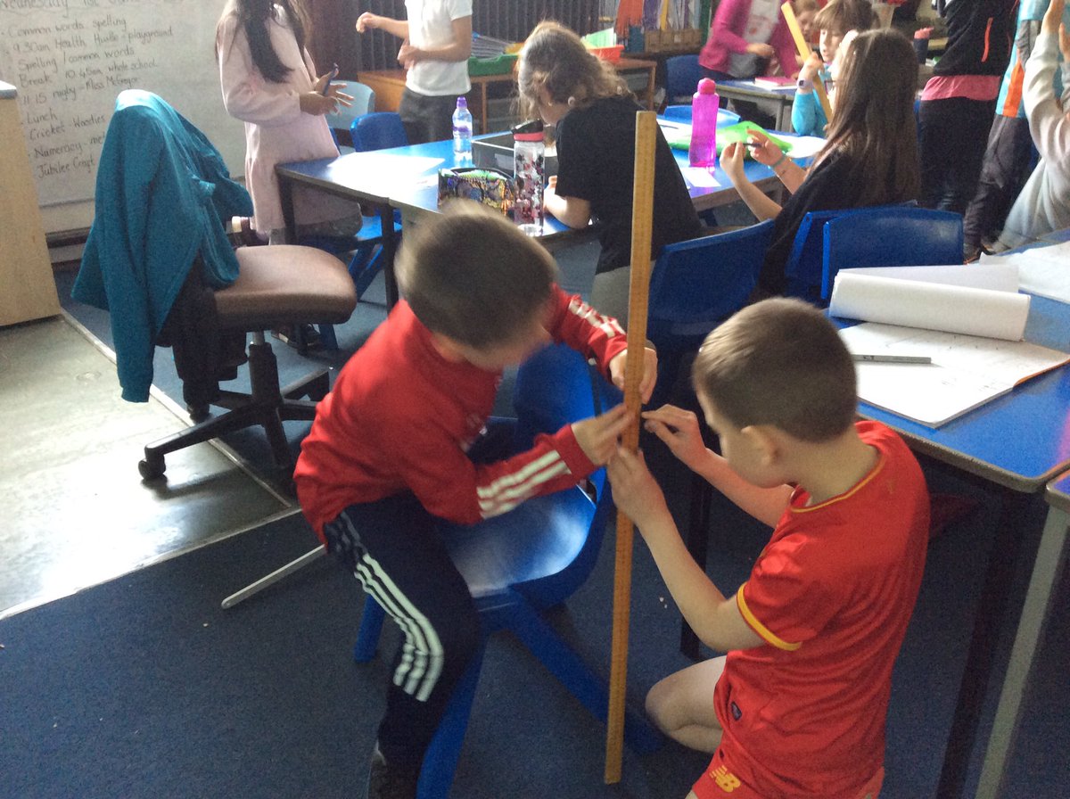mrs_shand's tweet photo. A busy day in Room 11, Health Hustle with P5, Rugby with Miss MacGregor, measuring height and width using meter sticks and making Jubilee crowns ready for tomorrow’s celebration picnic. Phew! @mrs_shand @SchoolBroomhill https://t.co/KId06bRHxp