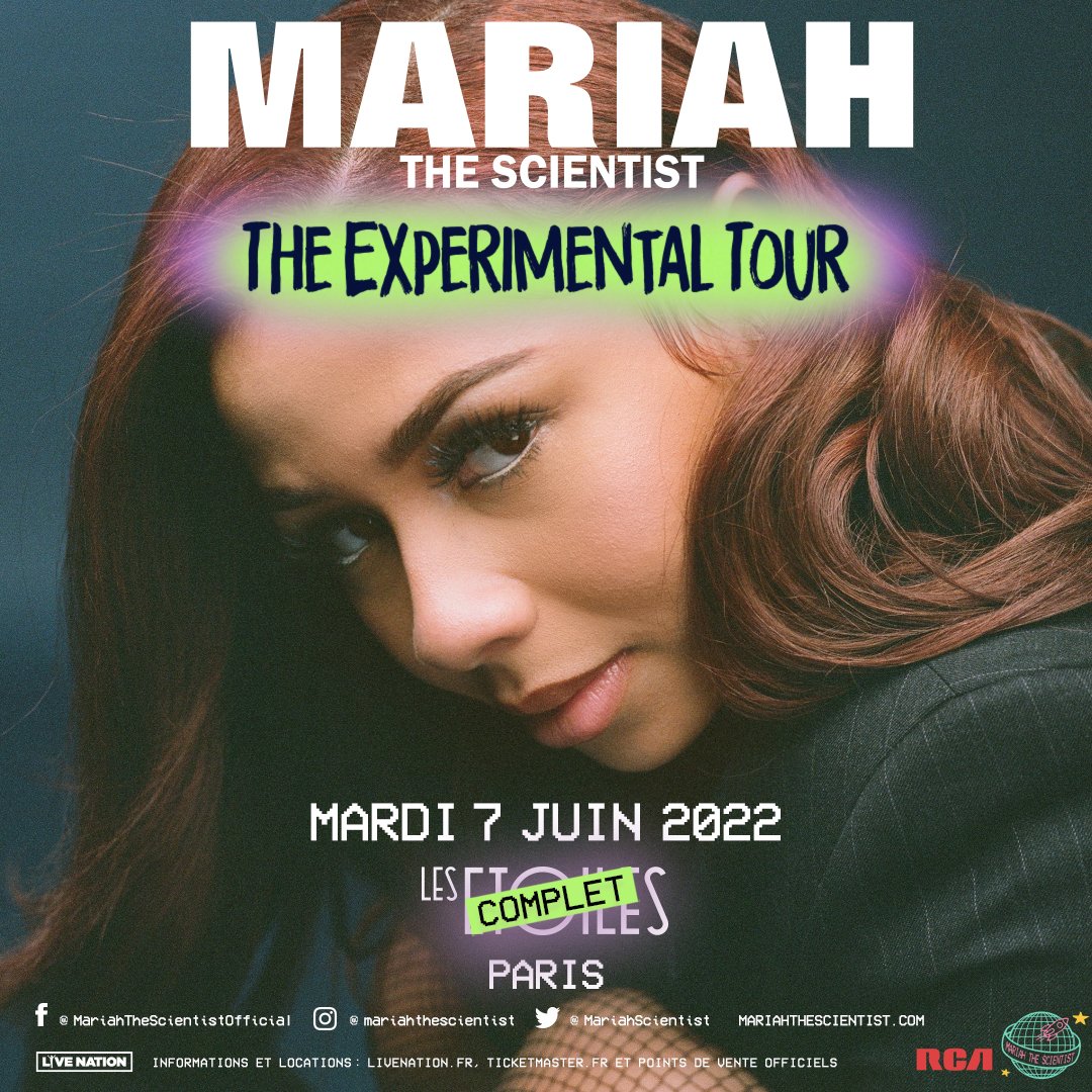 LivenationFR's tweet photo. SOLD OUT / Le concert de Mariah The Scientist affiche désormais COMPLET ! On se retrouve mardi prochain aux Etoiles pour un show qui s'annonce bouillant 💥 https://t.co/3zimbjlbVp