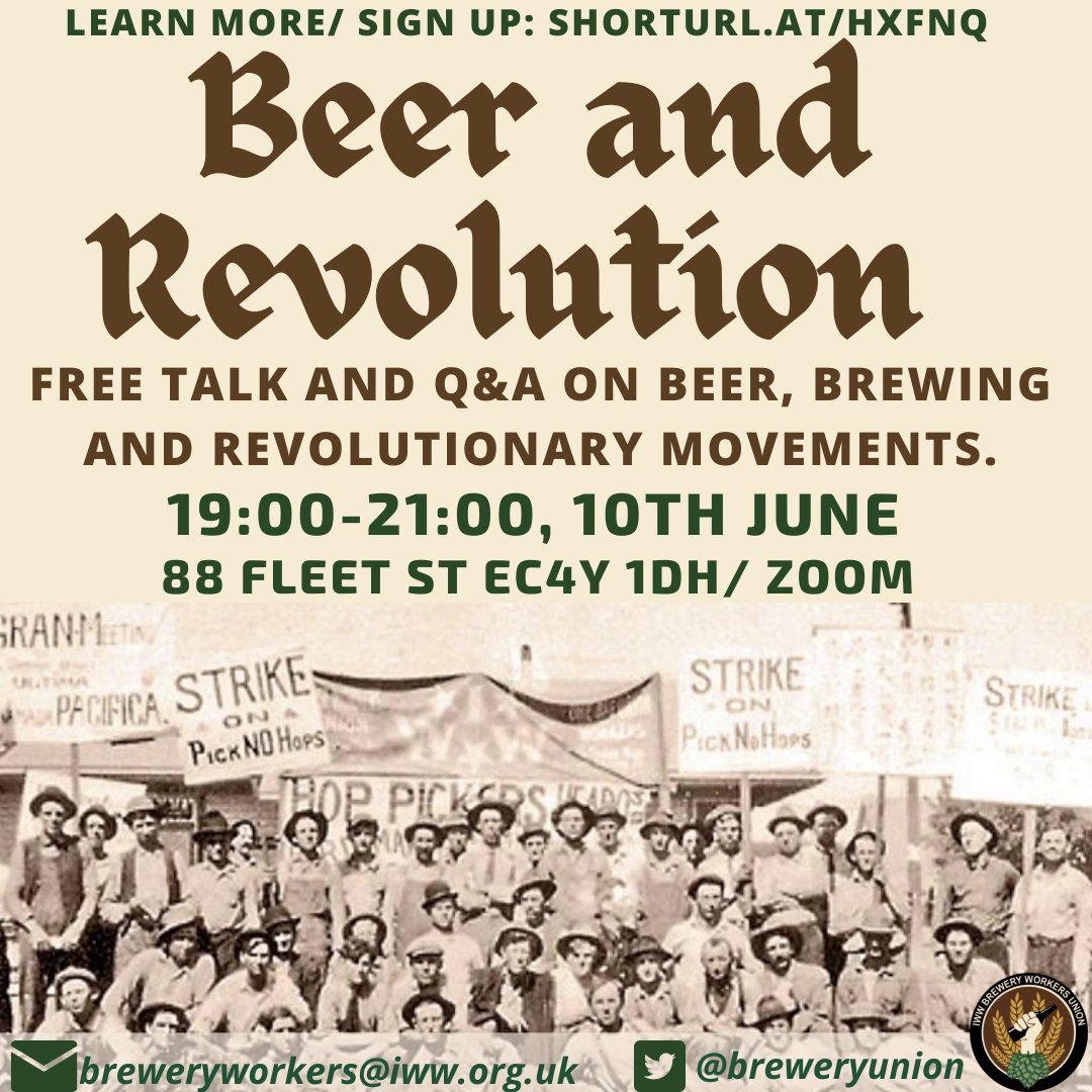 Brewery Workers Union (@breweryunion) on Twitter photo Next week! Beer & Revolution talk online and in-person at <a href="/maydayrooms/">MayDay Rooms</a> 10/6/22 at 19:00 (GMT). We've been busy recently organising members, combating poor workplace health & safety, supporting workers and more! Come learn about our rich collective history and have a beer! #bwu Next week! Beer & Revolution talk online and in-person at <a href="/maydayrooms/">MayDay Rooms</a> 10/6/22 at 19:00 (GMT). We've been busy recently organising members, combating poor workplace health & safety, supporting workers and more! Come learn about our rich collective history and have a beer! #bwu