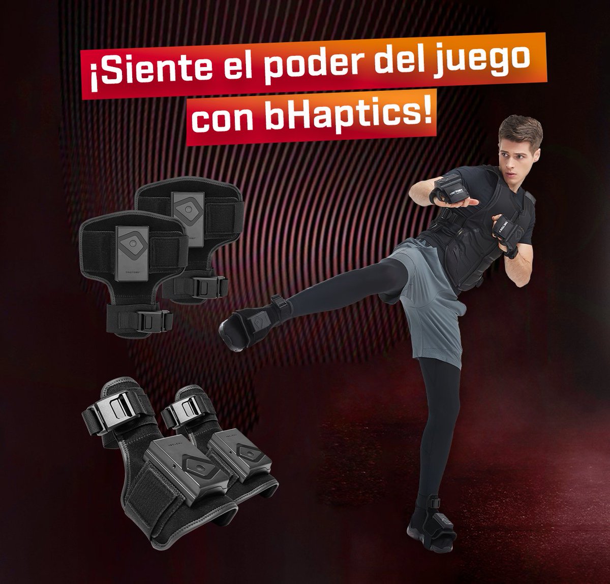 xr_shop's tweet photo. 🔴 Nuestra colección @bHaptics incluye:
👉 #Chalecos hápticos TactSuit x40 y TactSuit x16 con
hasta 40 motores vibro-táctiles controlables
individualmente ✨
👉 #Armaduras hápticas Tactosy para manos, brazos y
pies con hasta 6 puntos de vibración 🔥
#xrshop #invelon https://t.co/cvDmyKOvZg