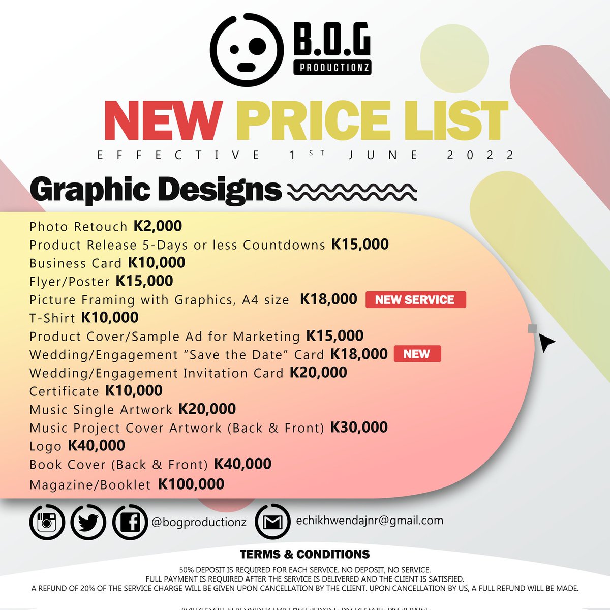 tnomusicmw's tweet photo. We know the devaluation is hitting hard, but don't stress. We are here at your service. New price list effective today. Pay us a visit or contact us for any of these services. We are in Chirimba, Blantyre. #BeyondOriginal https://t.co/1G8jwaUE49