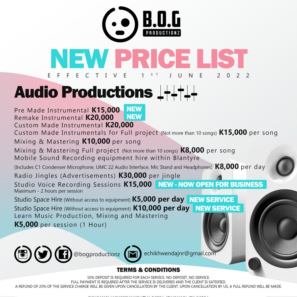 tnomusicmw's tweet photo. We know the devaluation is hitting hard, but don't stress. We are here at your service. New price list effective today. Pay us a visit or contact us for any of these services. We are in Chirimba, Blantyre. #BeyondOriginal https://t.co/1G8jwaUE49