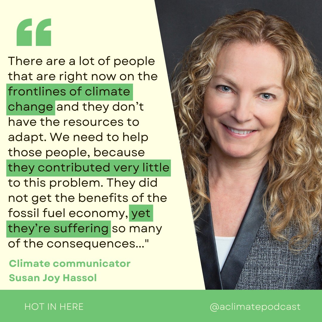 Those who have contributed the least to #climatechange are already suffering the most.

<a href="/ClimateComms/">Susan Joy Hassol, Climate Communication</a> says we must "take care of the most vulnerable communities".

Listen to the full interview here: podcasts.apple.com/au/podcast/the…