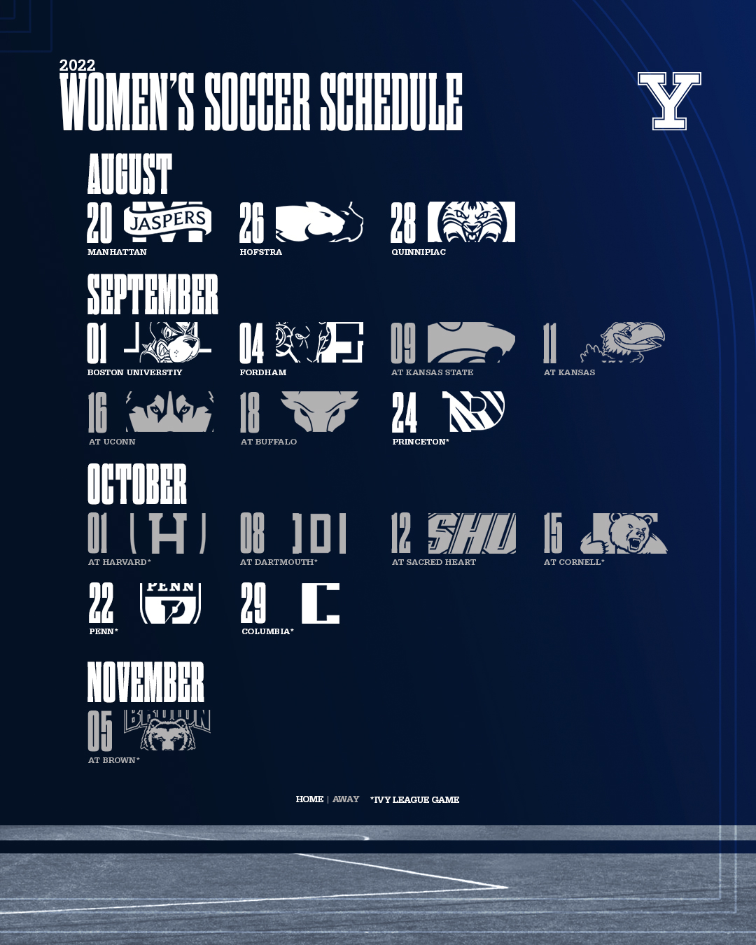 Yale Women's Soccer on Twitter "Here’s our 2022 Slate! READ ️ https