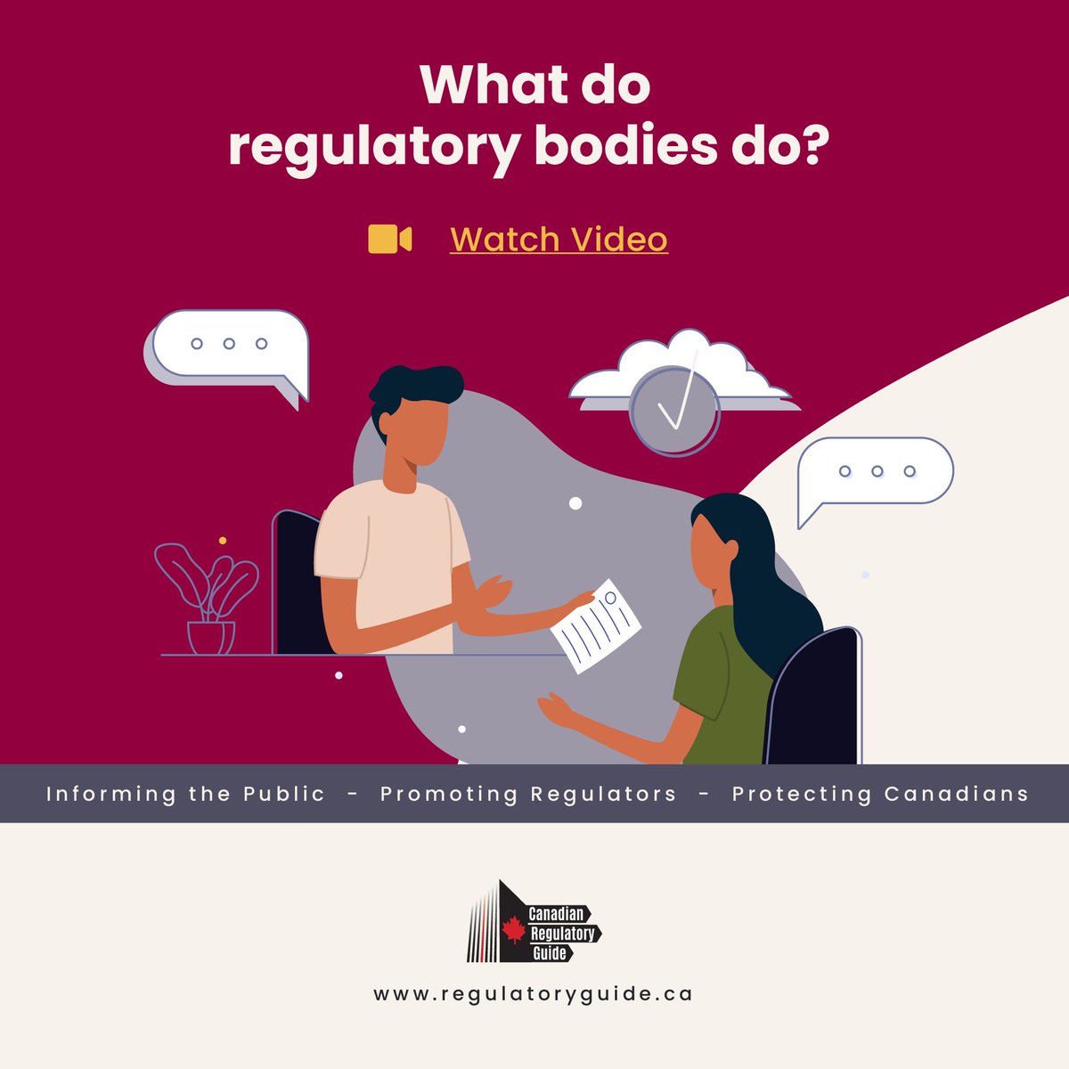 CdnRegGuide's tweet image. Do you know what regulatory bodies that license professionals do? Watch this short video, then visit regulatoryguide.ca to learn more.
 
youtu.be/OMLw_od-3c8

#regulatoryguide #consumerprotection #regulatorycompliance