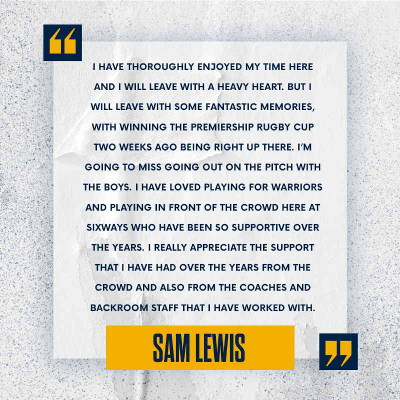 WorcsWarriors's tweet photo. ➡️ Centurion Sam Lewis will be leaving at the end of the season.

Thank you for everything Sammy! 🐐

 #AlwaysAWarrior
