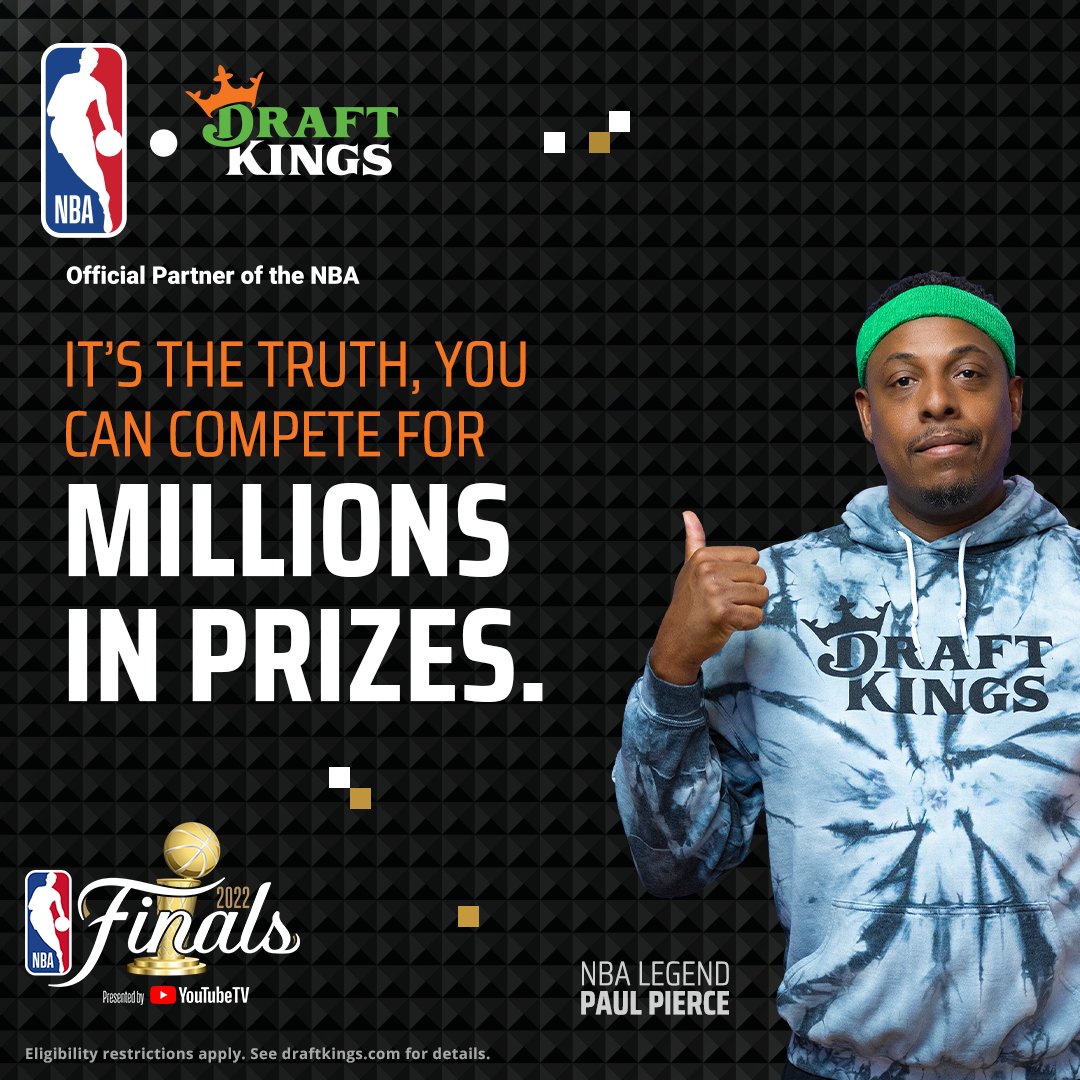 DraftKings's tweet photo. 🚨 THE NBA FINALS ARE HERE 🚨

@Celtics VS @Warriors 🏀 East VS West! 

It's True! You can play FREE for MILLIONS in prizes 💸 

#DraftKings