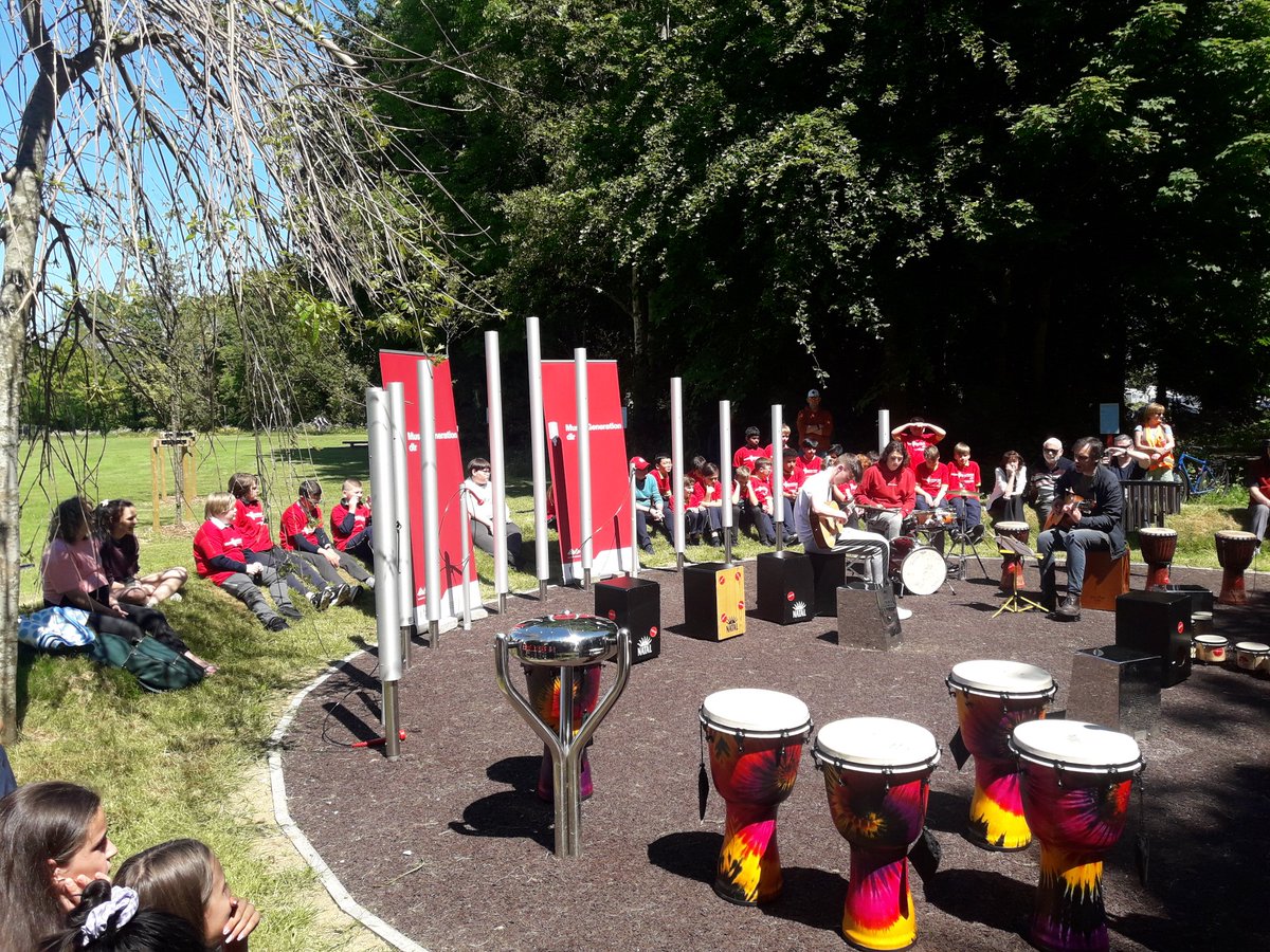 MusicGendlr's tweet photo. Couldn't have asked for a better day in Shanganagh Park to launch Music Generation dlr instruments in parks initiative. Thanks to all the children &amp; young people involved in the launch, to dlr parks, &amp; Cathaoirleach Lettie McCarthy for officially launching them. @dlrcc @mus_gen https://t.co/P0661zMtoU