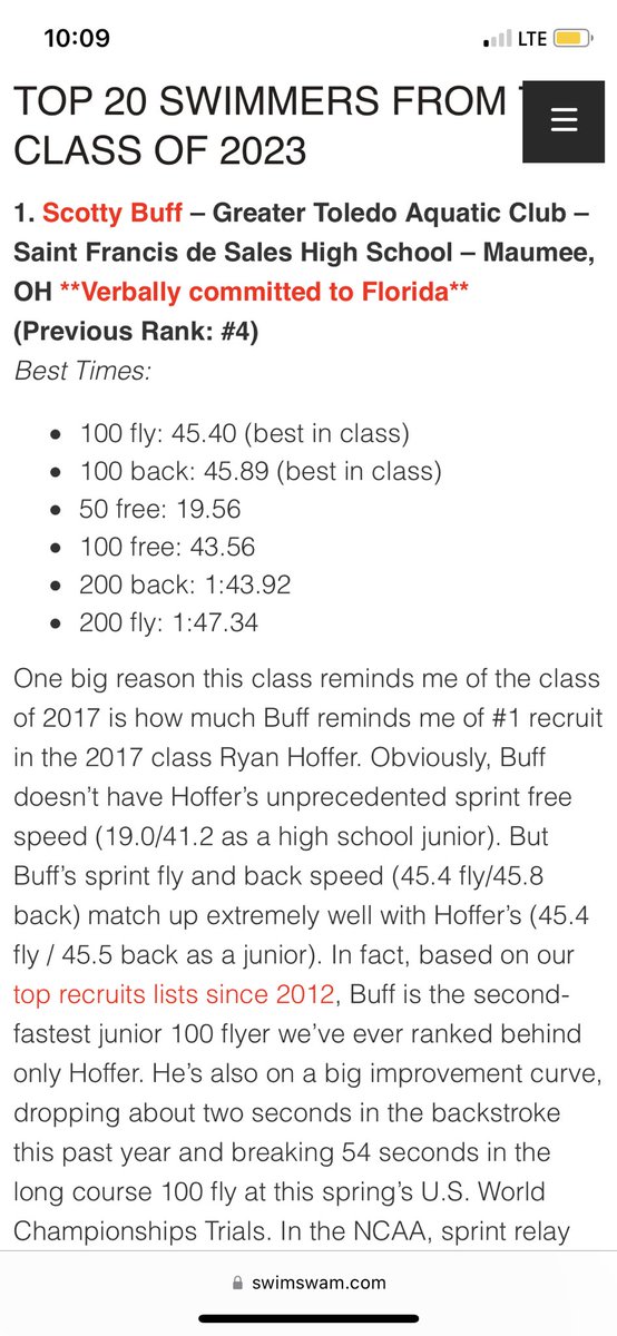 SCOTTY BUFF IS THAT GUY.🔥🤢🏊🏻‍♂️ BEST SWIMMER IN THE CLASS OF 2023! 🤯☝🏼💯 CONGRATULATIONS SCOTTY! 😮‍💨‼️🥇 <a href="/swimswamnews/">SwimSwam</a> <a href="/BuffScotty/">Scotty Buff</a>