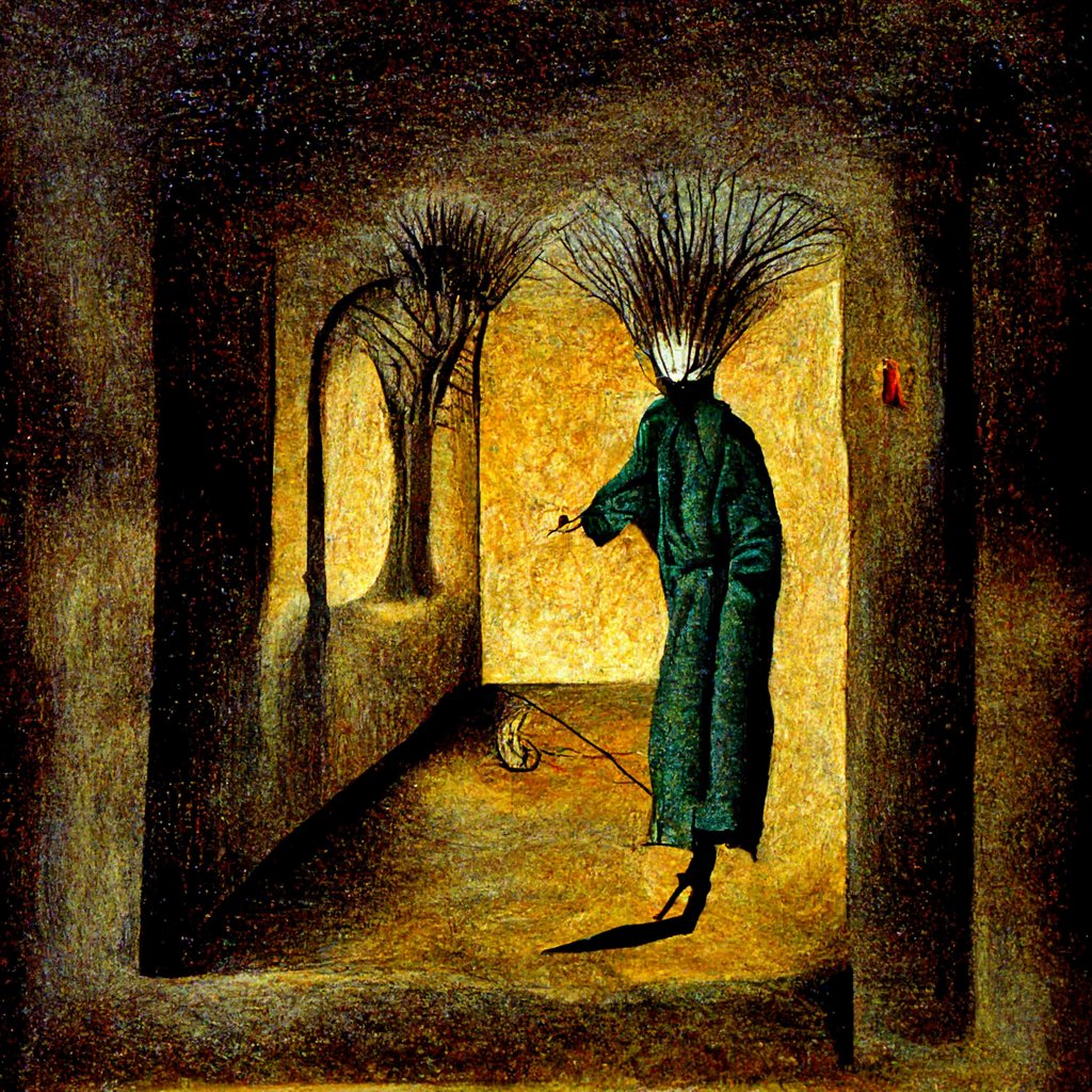 Some last #midjourney experiments, in homage to #remediosvaro. Also, what's with the composition skills of this #AIart approach!