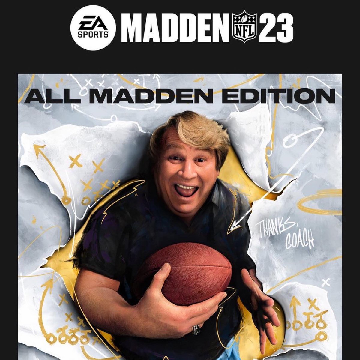 PardonMyTake's tweet photo. John Madden on the cover of Madden for the first time since 2000 #Footballguy https://t.co/Tm5zDCv4Vh